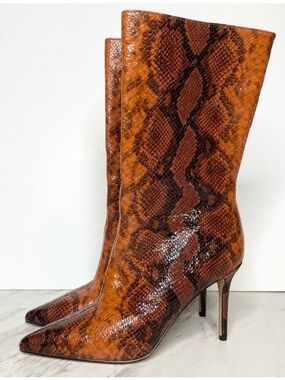 Katy Perry The Revival Snake Print Pointy Toe Heeled Boot 10M